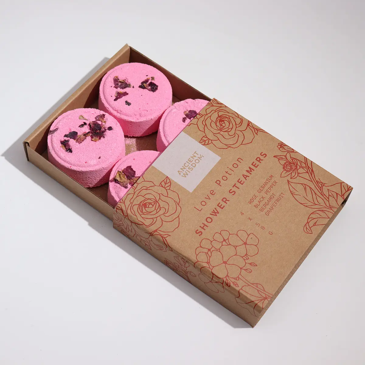 Zen duschångor Wellness Gåvoset Love Potion med rosdoft - produktbild 3