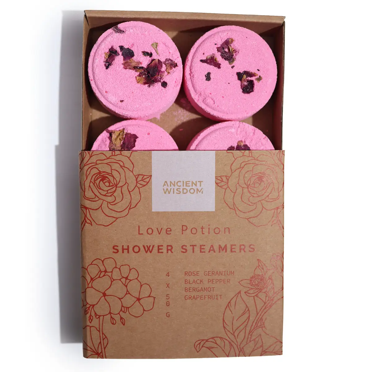 Zen duschångor Wellness Gåvoset Love Potion med rosdoft - produktbild 4