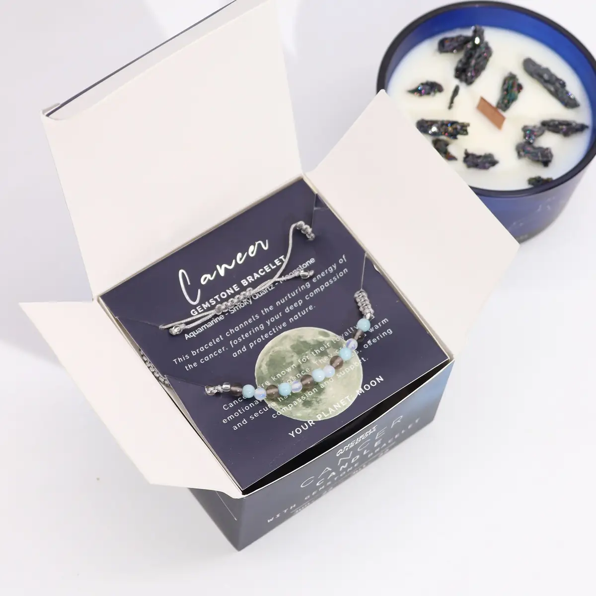 Zodiakljus i sojavax med armband för kräftan - produktbild 3