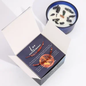 Zodiakljus i sojavax med kristall och ädelstensarmband för Lejonet - produktbild 3