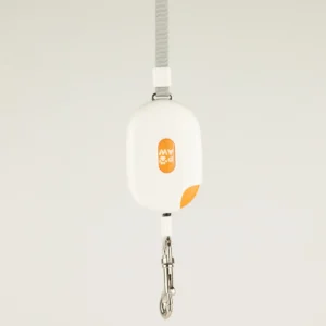 Vitt flexikoppel Paw Pocket Pod med orange detalj och metallhake