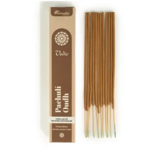 Förpackning och rökelsepinnar Vedic Masala Patchouli Oudh